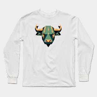 Geometric designed Buffalo Face Long Sleeve T-Shirt